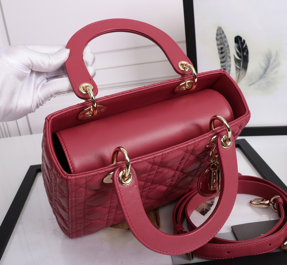 Medium Lady Dior Bag Red Cannage Lambskin